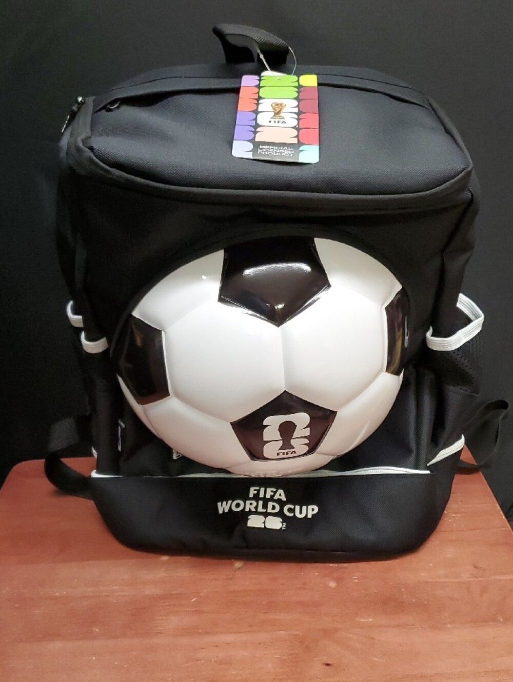 FIFA 26 World Cup Black Soccer Ball Backpack